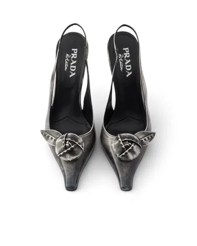 Prada Leather Slingback Pumps In Multi
