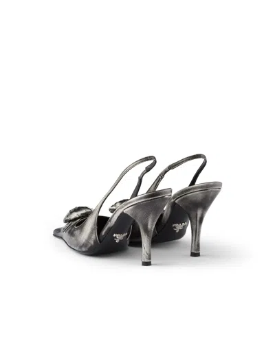 Prada Leather Slingback Pumps In Multi