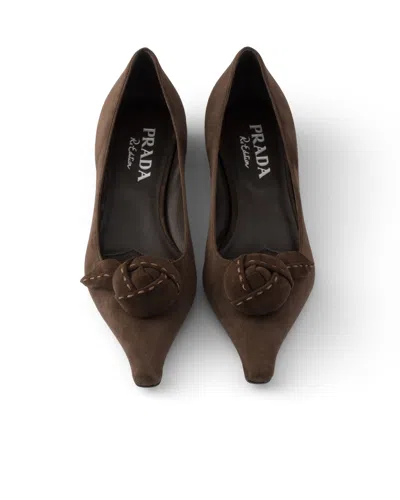 Prada Suede Ballerinas In Multi