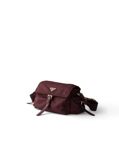 Prada Explore Medium Re-nylon Shoulder Bag With Flap In Red