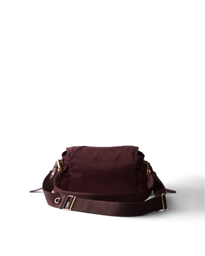 Prada Explore Medium Re-nylon Shoulder Bag With Flap In Red