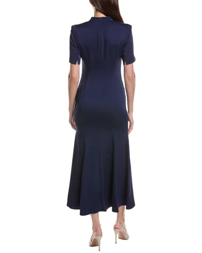 Burryco Blue Solid Maxi Dress In Blue