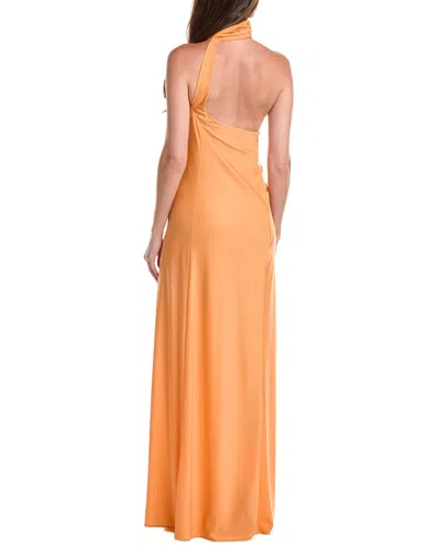 Rene Ruiz Faille Column Gown In Orange