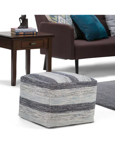 Simpli Home Clay Boho Square Pouf In Multi