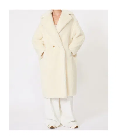 Max Mara Oversized Double-breasted Alpaca-wool Coat With Silk Base In Neutral