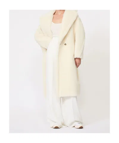 Max Mara Oversized Double-breasted Alpaca-wool Coat With Silk Base In Neutral