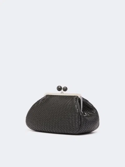 Weekend Max Mara Medium-sized Pasticcino Woven Shoulder Bag In Black