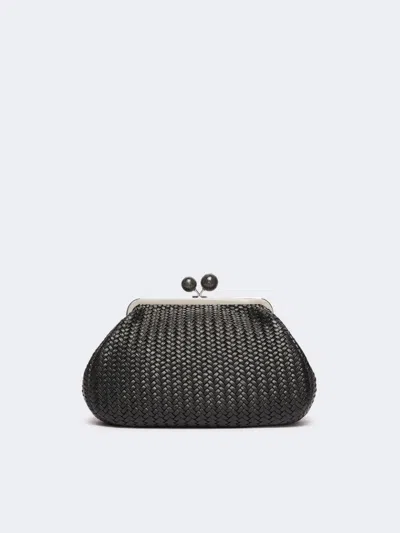 Weekend Max Mara Medium-sized Pasticcino Woven Shoulder Bag In Black