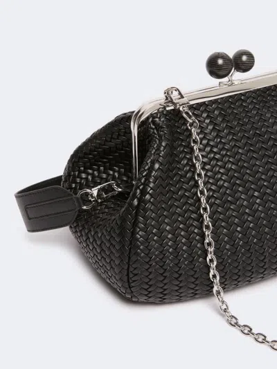 Weekend Max Mara Medium-sized Pasticcino Woven Shoulder Bag In Black