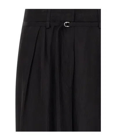 Dries Van Noten Peacha Tailored Pants Pleated Front Belt In Black