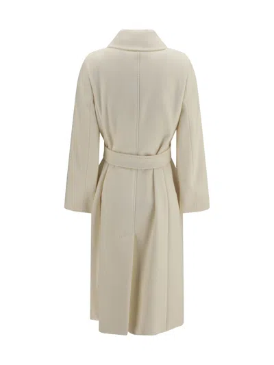 Max Mara Double Breasted Wool Coat In Neutral