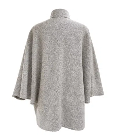 Eleventy Herringbone-pattern Single-breasted Coat In Gray