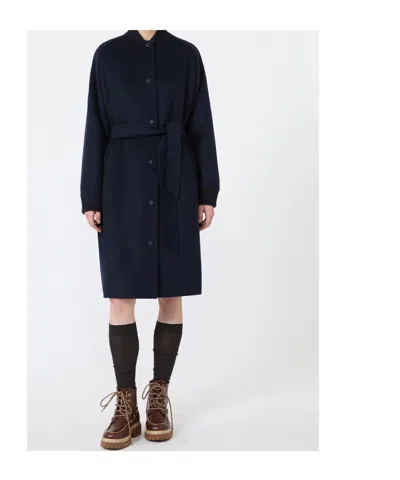 Weekend Max Mara Long-sleeved Coat In Blue