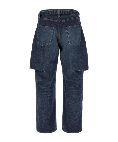 Sacai Belted Straight-leg Jeans In Brown