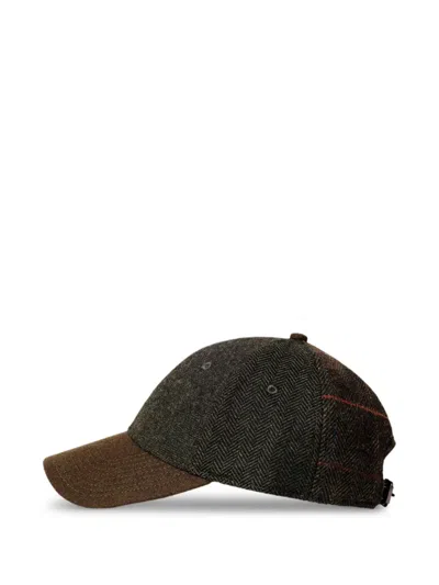 Hackett London Patchwork Cap In Brown