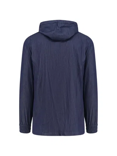 Kiton Zip-up Drawstring Lightweight Jacket In Black