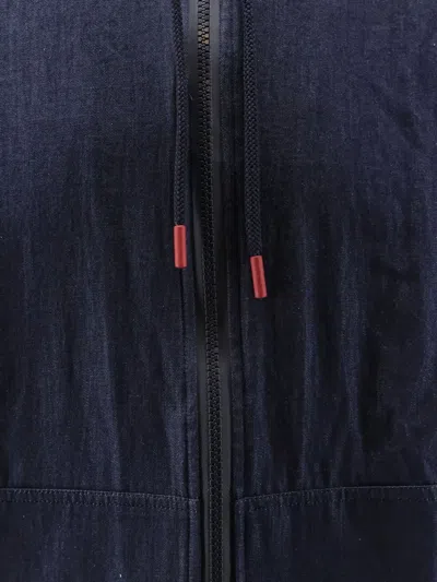 Kiton Zip-up Drawstring Lightweight Jacket In Black