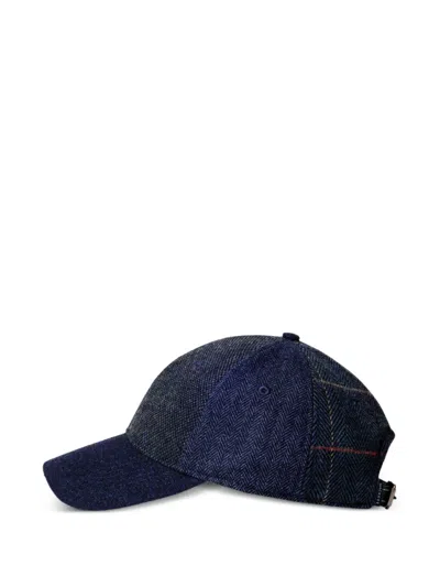 Hackett London Patchwork Cap In Blue