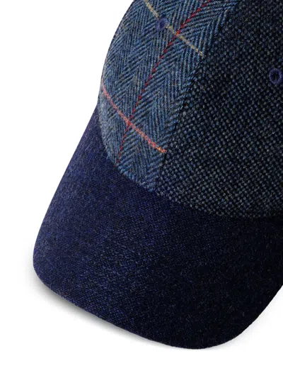 Hackett London Patchwork Cap In Blue