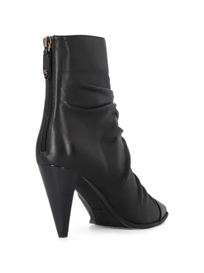 Pinko Ruched Pointed-toe Ankle Boots In Black