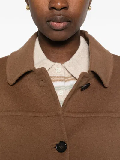 S Max Mara Button-fastening Patch-pocket Jacket In Brown