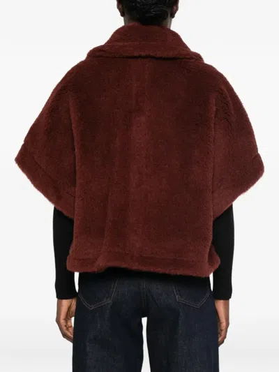 Max Mara New Terzo Buttoned Cape In Brown