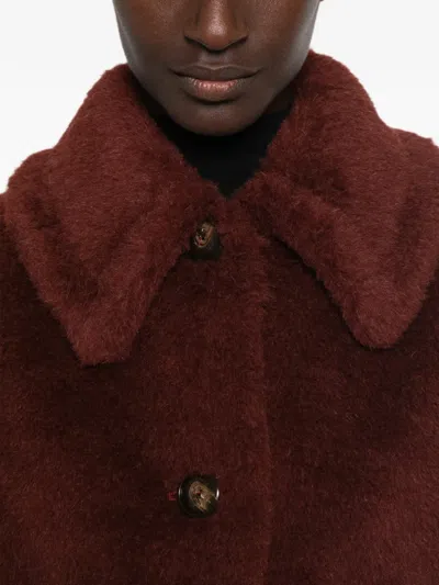 Max Mara New Terzo Buttoned Cape In Brown