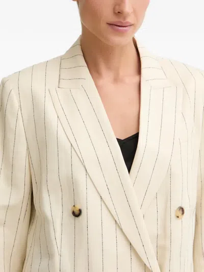 Rag & Bone Emile Pinstriped Double-breasted Blazer In White