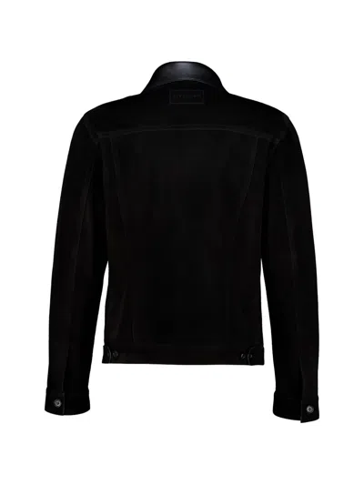 Givenchy Collared Long-sleeved Leather Jacket In Black
