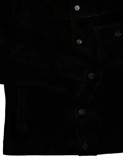 Givenchy Collared Long-sleeved Leather Jacket In Black