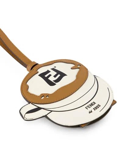 Fendi Ff Logo-print Coffee-cup Key Ring In Multi