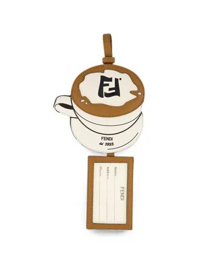 Fendi Ff Logo-print Coffee-cup Key Ring In Multi