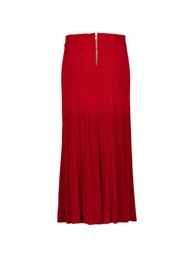 Balmain Pleated Maxi Skirt In Multi