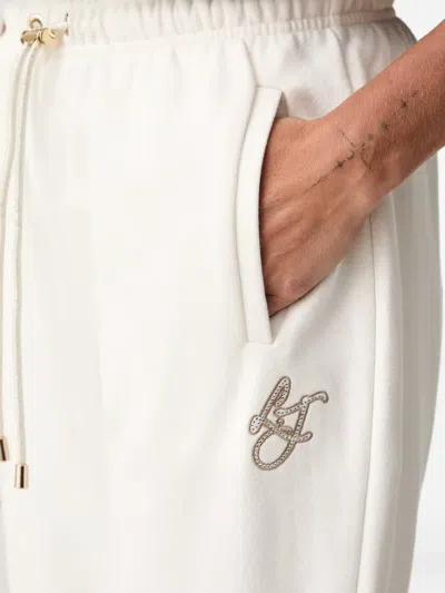 Liu •jo Logo-embroidered Drawstring Track Pants In White