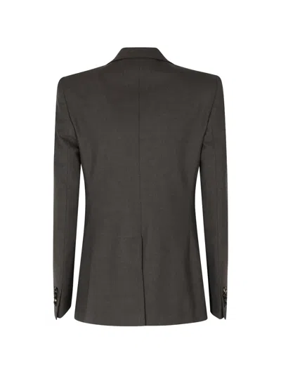Tagliatore Dark Brown Single-breasted Padded Shoulders Wool-blend Suit In Gray