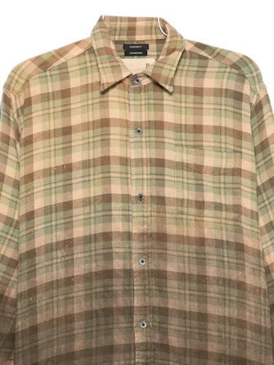 R13 Check-print Distressed-effect Shirt In Multi