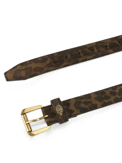 Kurt Geiger Leopard-pattern Belt In Brown