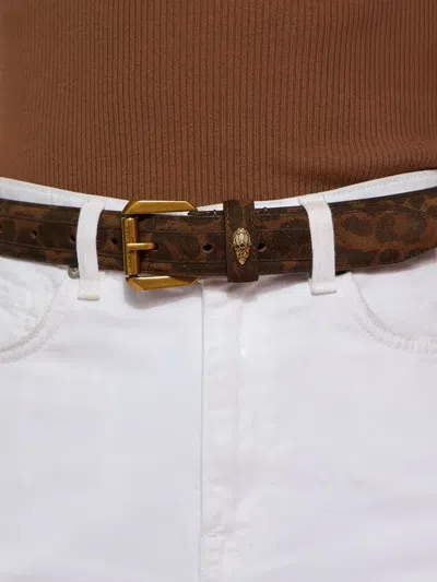 Kurt Geiger Leopard-pattern Belt In Brown