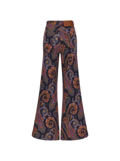 Etro Paisley-print Flared Jeans In Multi