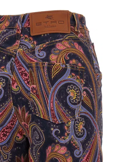Etro Paisley-print Flared Jeans In Multi