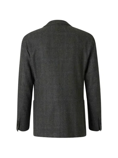 Boglioli Check-pattern Notched-lapel Blazer In Gray