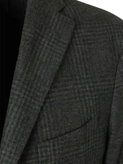 Boglioli Check-pattern Notched-lapel Blazer In Gray