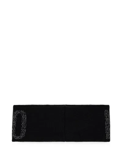 Moschino Logo-knit Headband In Black