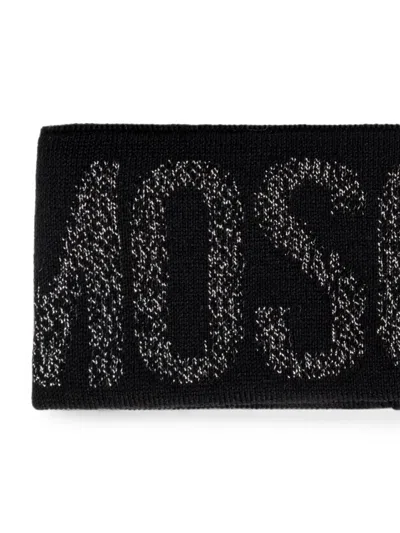 Moschino Logo-knit Headband In Black
