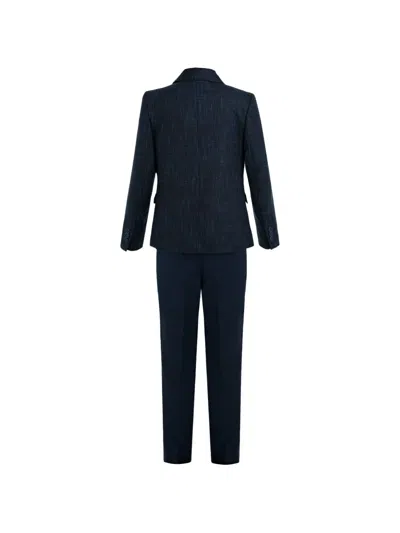 Moustache Alexander Checked Suit (set Of Three) In Blue
