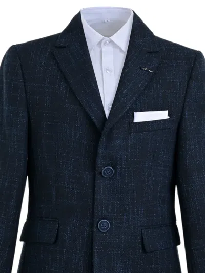 Moustache Alexander Checked Suit (set Of Three) In Blue