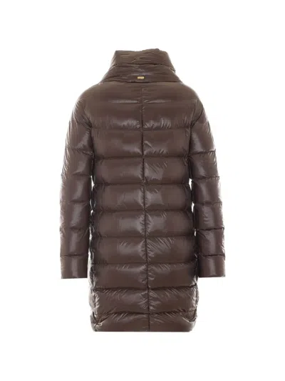 Herno Dora Quilted Coat In Brown