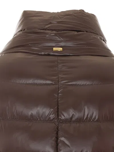 Herno Dora Quilted Coat In Brown
