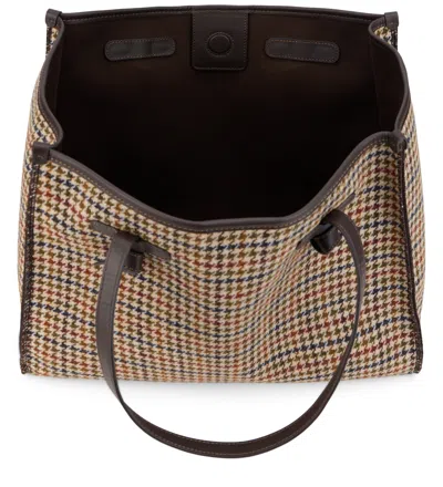 Gianni Chiarini Large Marcella Houndstooth-pattern Shoulder Bag In Brown