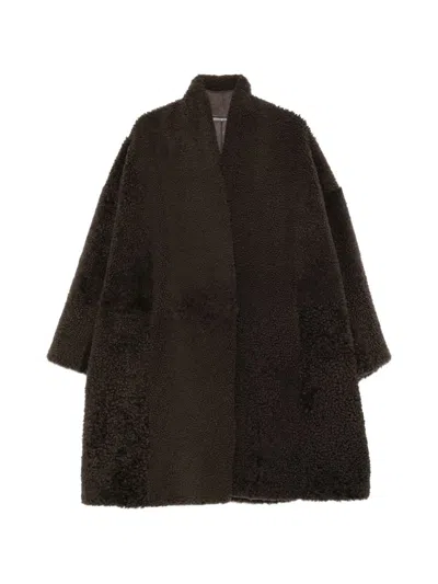 Tom Ford Cashmere Cocoon Jacket Oversized Patchwork Texture In Brown